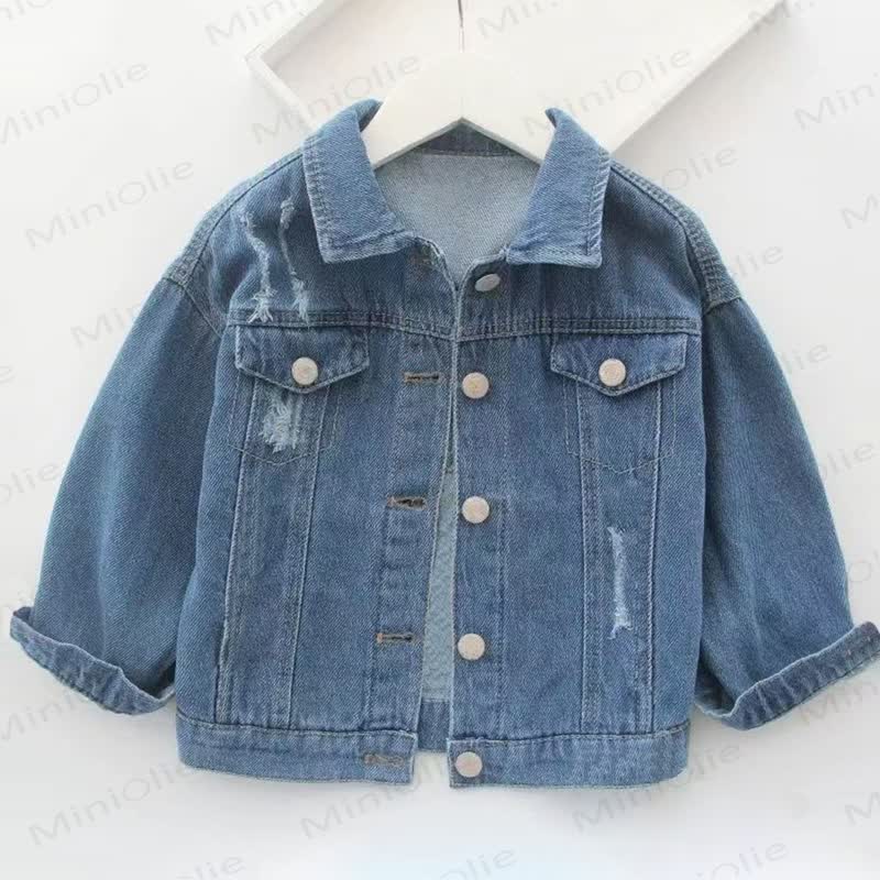 JUST A BOY WHO LOVES TRUCKS Toddler Kid Boys Slogan Denim Jacket - image 2