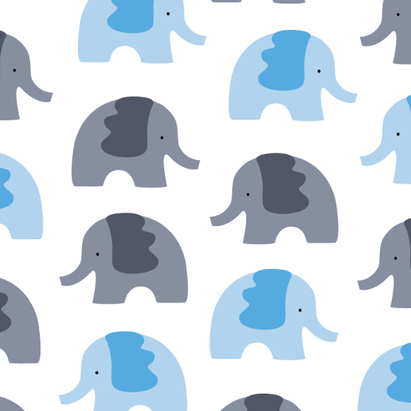 Baby Blue & Grey Elephants Jumpsuit with Hat - image 8