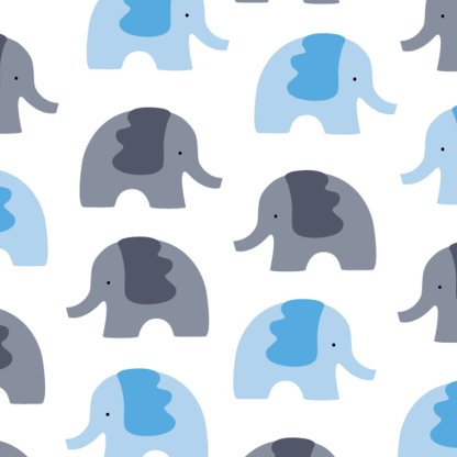 Baby Blue & Grey Elephants Jumpsuit with Hat - image 8
