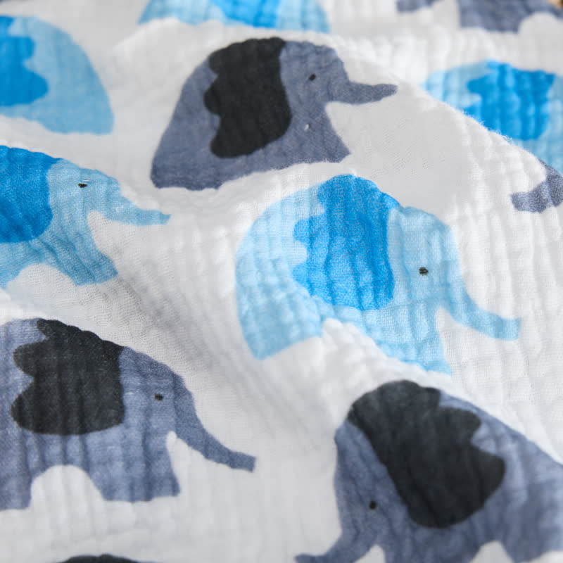 Baby Blue & Grey Elephants Jumpsuit with Hat - image 5