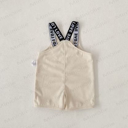 Baby Solid Color Teddy Bear Ribbed Romper - image 5