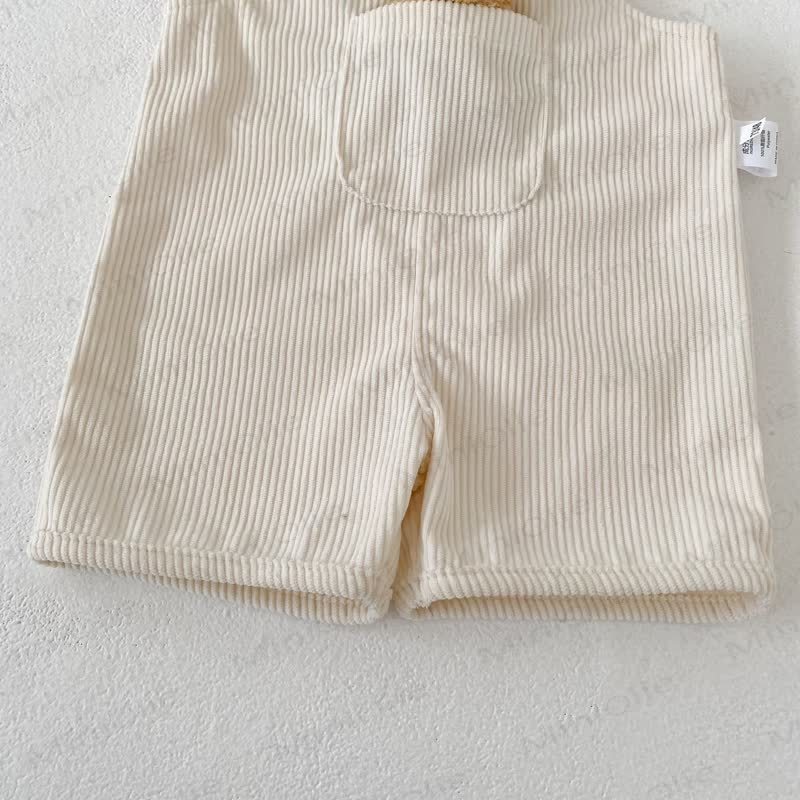 Baby Solid Color Teddy Bear Ribbed Romper - image 6