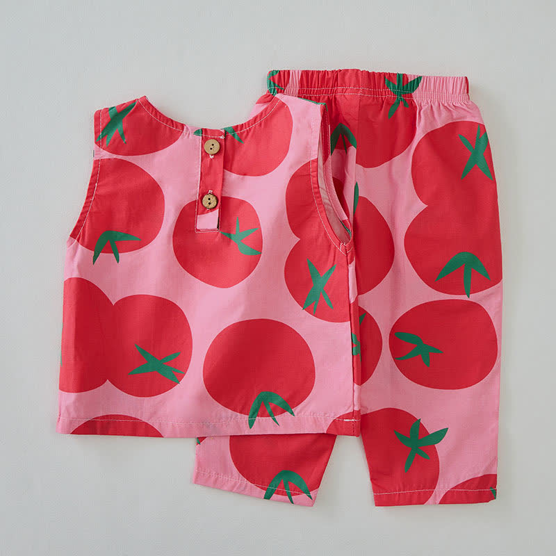 Baby Toddler Tomato Pink Sleeveless 2-piece Set - image 2