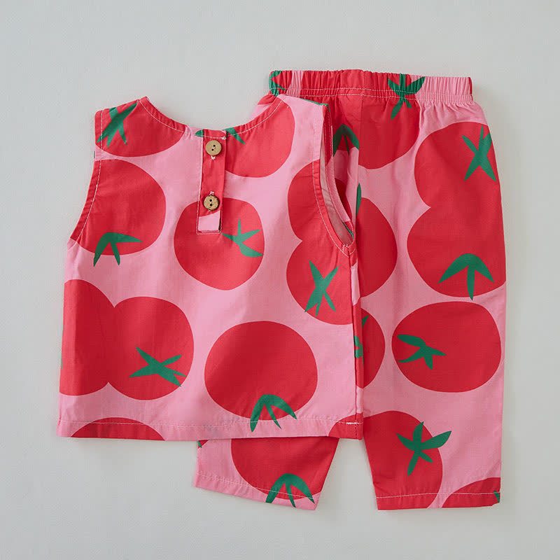 Baby Toddler Tomato Pink Sleeveless 2-piece Set - image 2