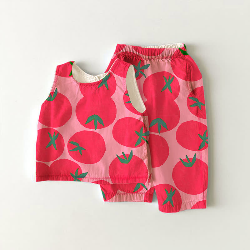 Baby Toddler Tomato Pink Sleeveless 2-piece Set - Pink - 5-7T - image 1