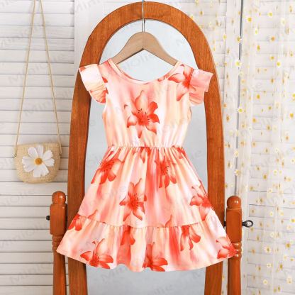 Toddler Girls Floral Bow Back Sleeveless Dress - image 2