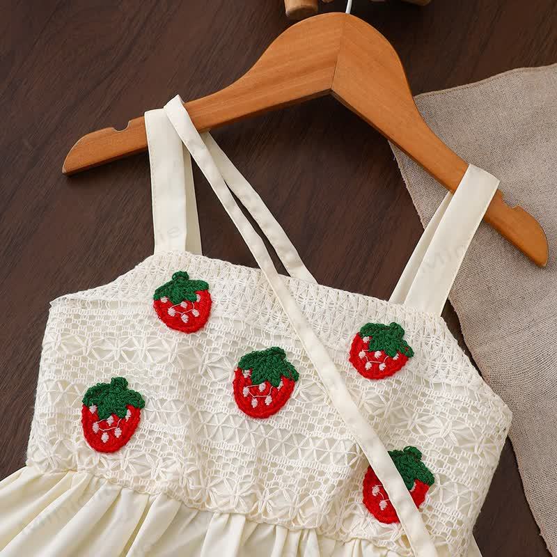 Toddler Girls Strawberry Print Sleeveless Dress - image 3