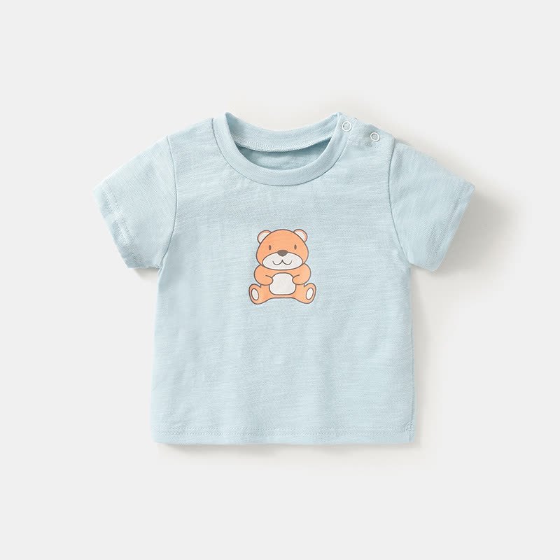 Baby Boy Bear Pattern T-shirt - Blue - 3-4T - image 4