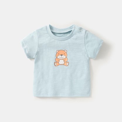 Baby Boy Bear Pattern T-shirt - Blue - 3-4T - image 4