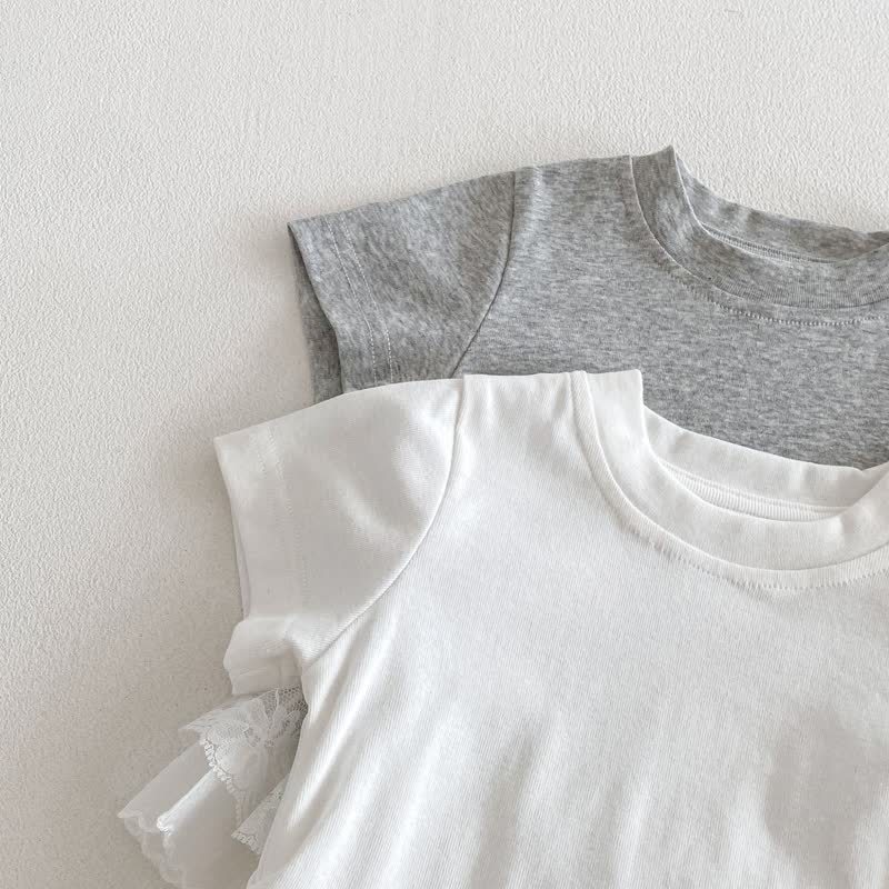 Baby Girl Lace Spliced T-Shirt - image 5