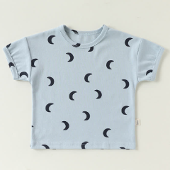 Baby Blue Moon Print Romper/Bodysuit/Tee - T-shirt - 2-3T - image 4