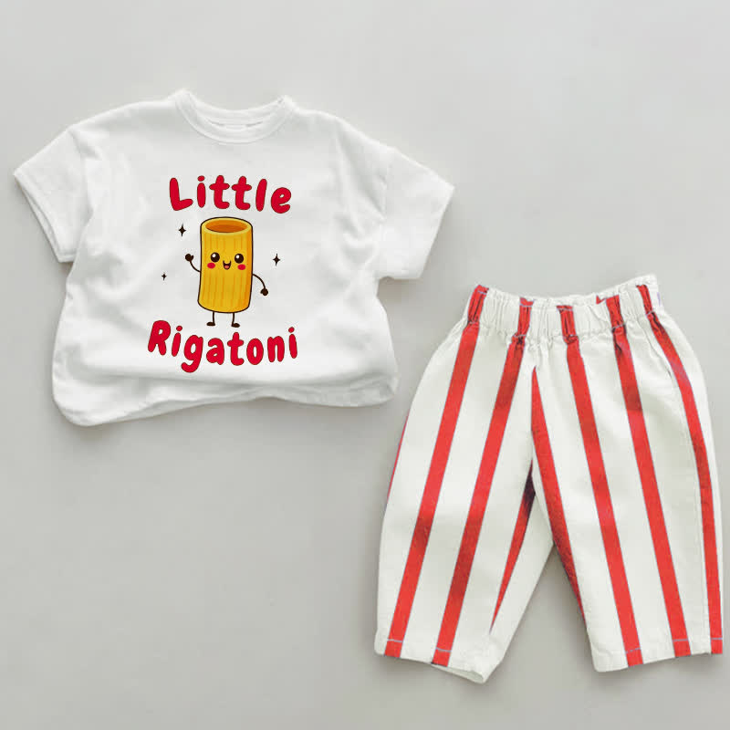 LITTLE RIGATONI Baby Red Vertical Striped 2-piece Set - White&Red - 2-3T - image 1