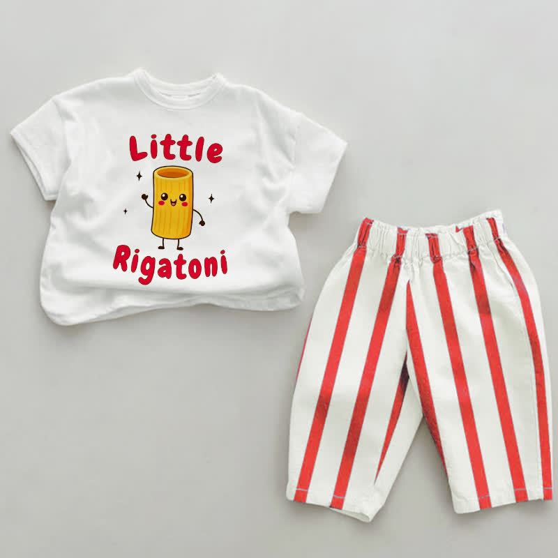 LITTLE RIGATONI Baby Red Vertical Striped 2-piece Set - White&Red - 2-3T - image 1