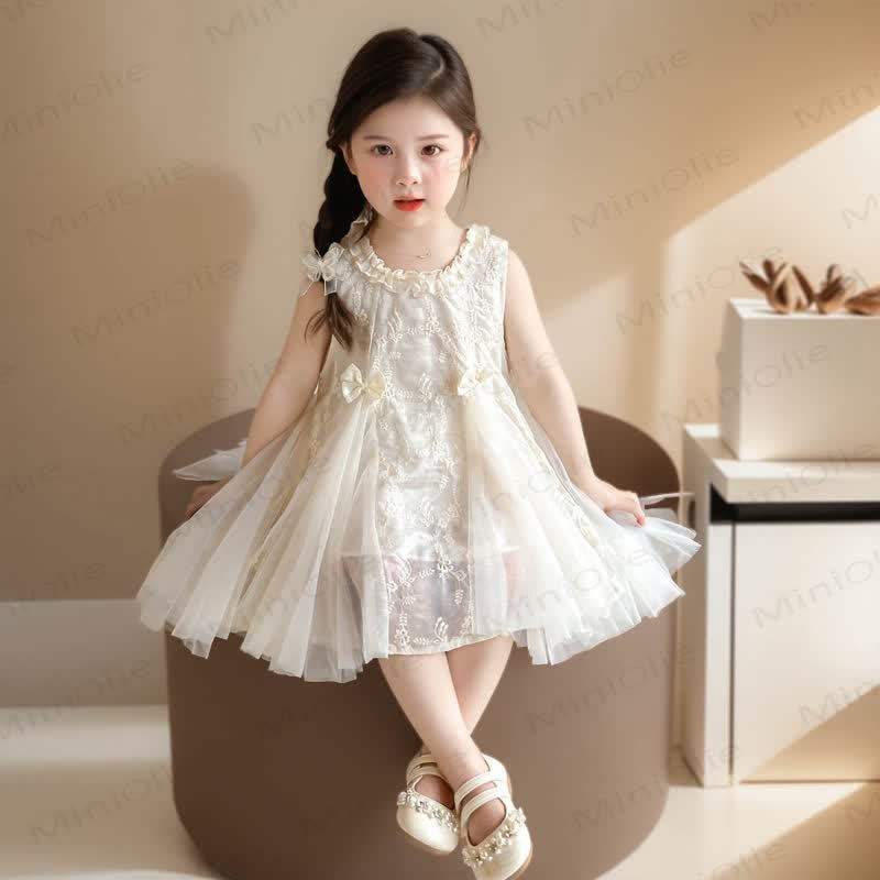 Toddler Girls Bows Tulle Princess Sleeveless Dress - image 1