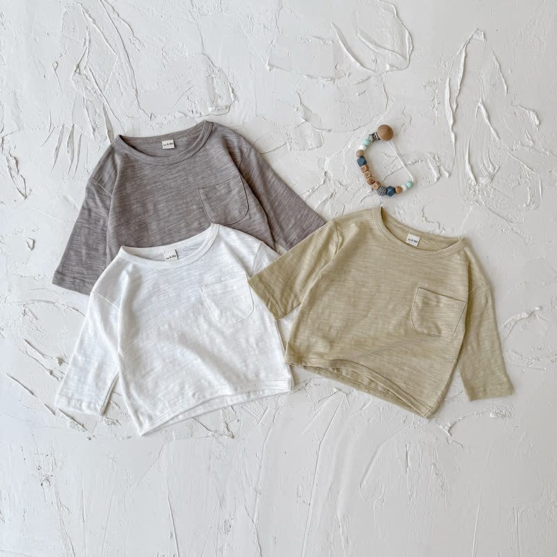 Baby Solid Color Crew Neck T-shirt - image 1