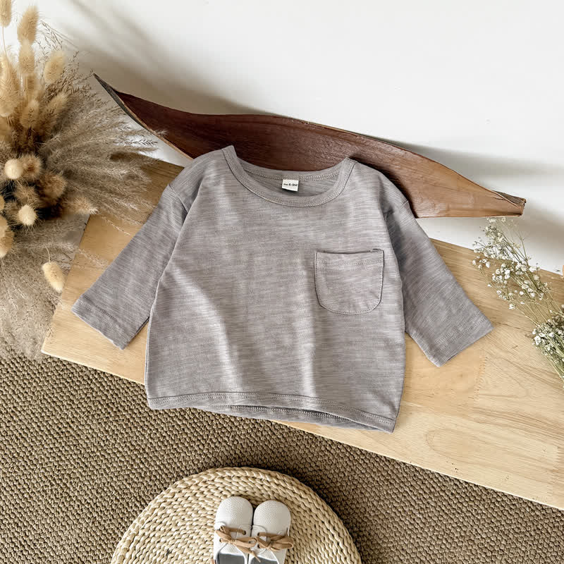 Baby Solid Color Crew Neck T-shirt - Brown - 2-3Y - image 4
