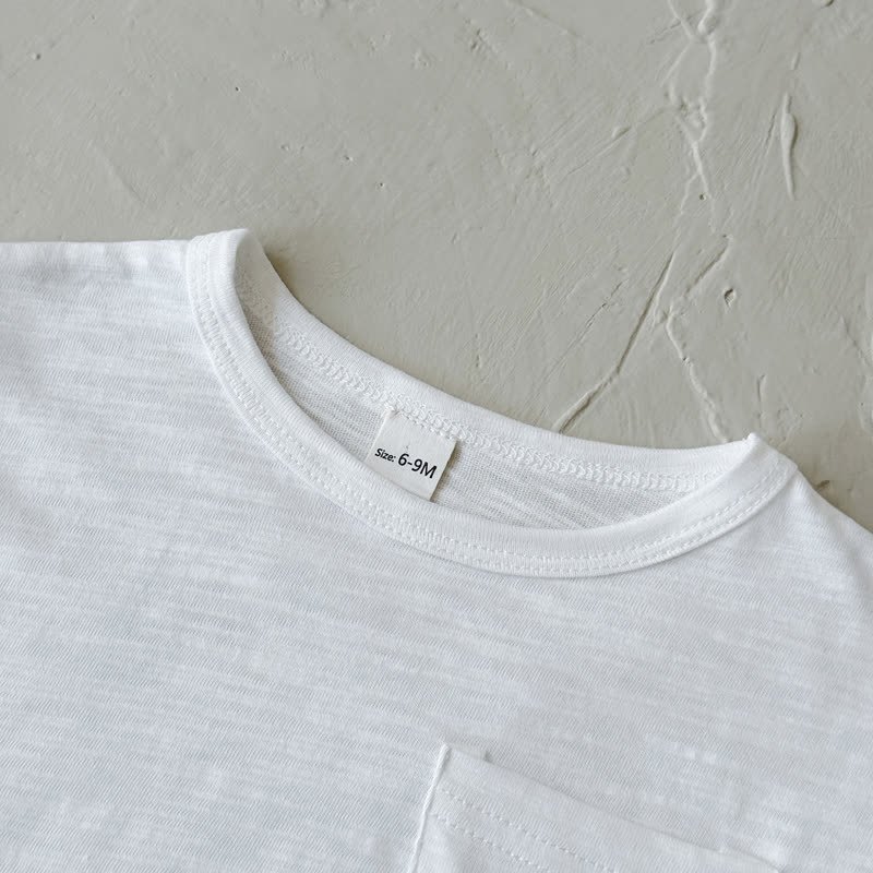 Baby Solid Color Crew Neck T-shirt - image 5