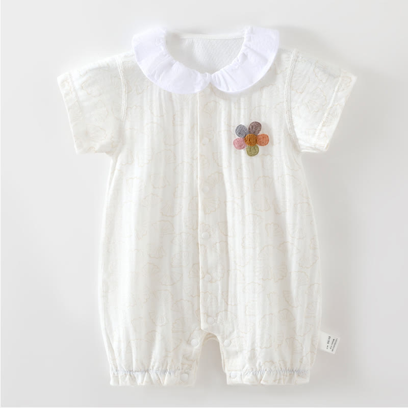 Baby Girl Flower Romper - Beige - 15-24M - image 1