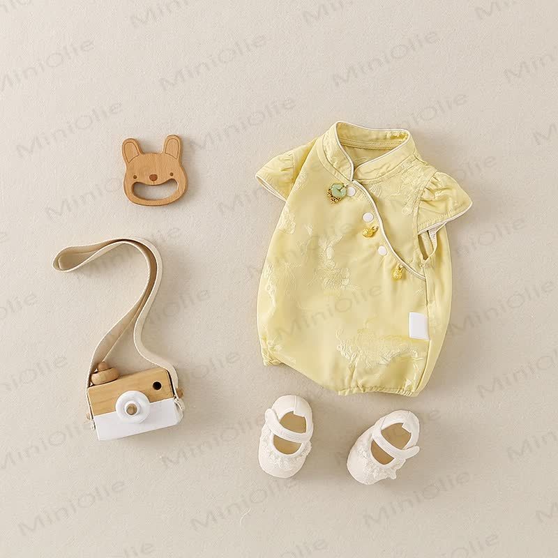 Baby Cheongsam Floral Bodysuit - image 3
