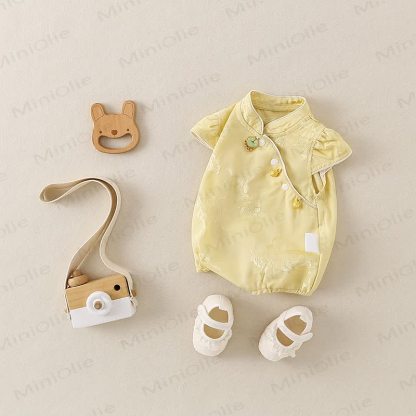 Baby Cheongsam Floral Bodysuit - image 3