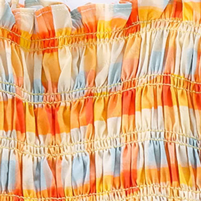 Toddler Girls Cotton Orange Gingham Sleeveless Dress - image 5