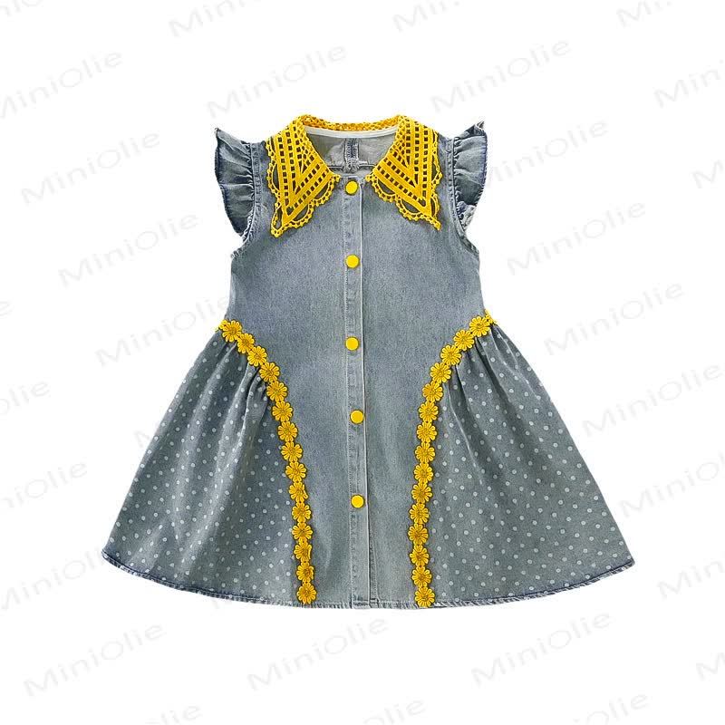 Toddler Girls Dotted Bow Floral Sleeveless Dress - image 4