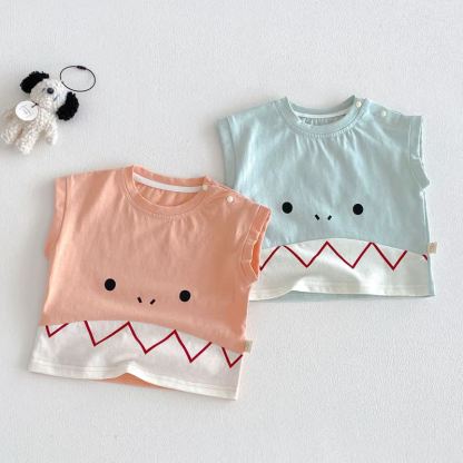 Baby Cartoon Face Sleeveless T-shirt - image 1