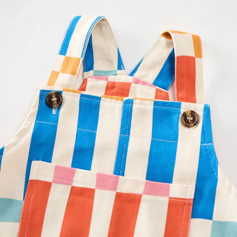 Baby Toddler Colorful Striped Plaid Overalls  - image 4