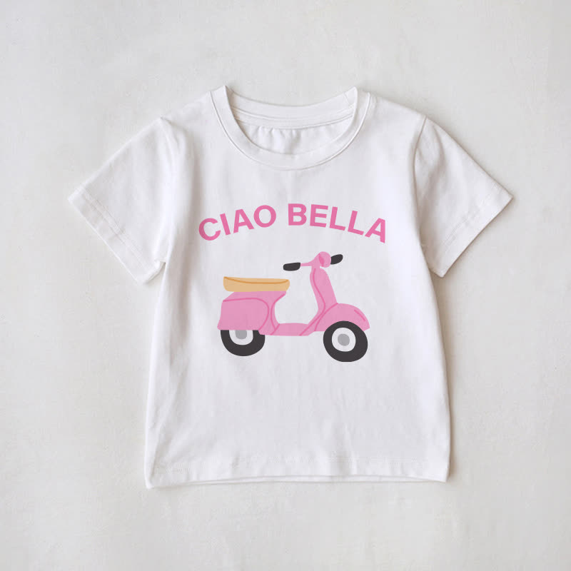 Ciao Family Motorcycle Matching T-Shirt - White - Baby T-Shirt: 3-5T - image 2