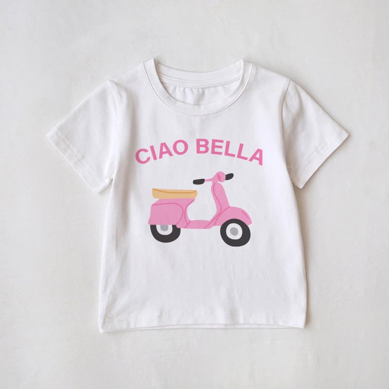 Ciao Family Motorcycle Matching T-Shirt - White - Baby T-Shirt: 3-5T - image 2