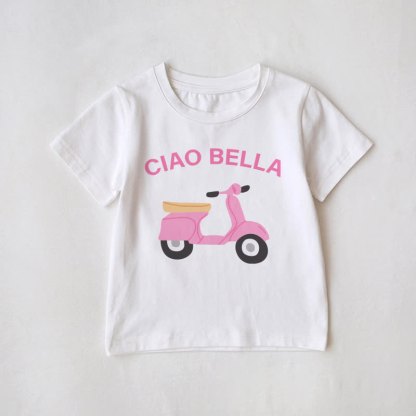 Ciao Family Motorcycle Matching T-Shirt - White - Baby T-Shirt: 3-5T - image 2