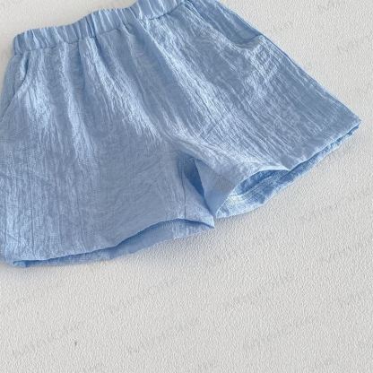 Baby Breathable Solid Color Tee and Shorts Set - image 7