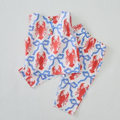 Toddler Lobster and Bowknot Sleeveless 2-piece Set - image 4