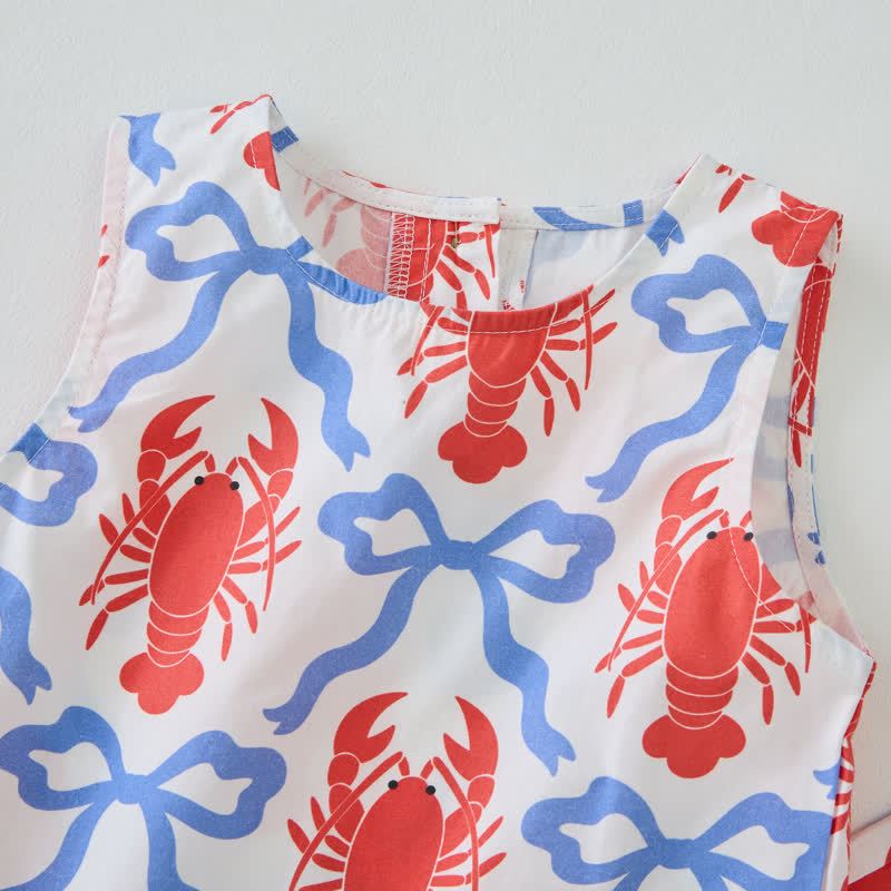 Toddler Lobster and Bowknot Sleeveless 2-piece Set - image 5