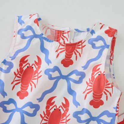 Toddler Lobster and Bowknot Sleeveless 2-piece Set - image 5