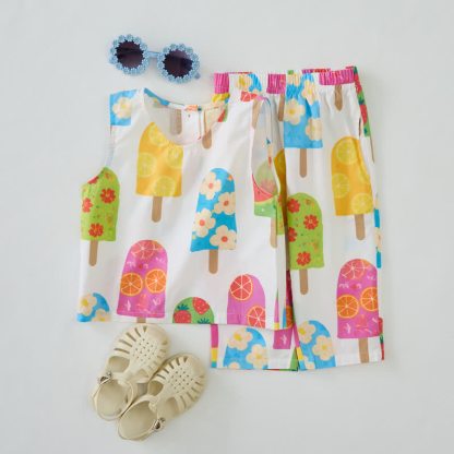 Toddler Colored Ice Cream Pattern Sleeveless 2-piece Set - image 3