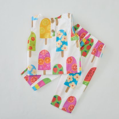 Toddler Colored Ice Cream Pattern Sleeveless 2-piece Set - image 4