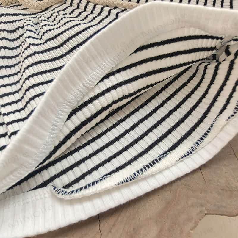 Baby Cotton Ribbed Striped Top and Shorts Set - image 11