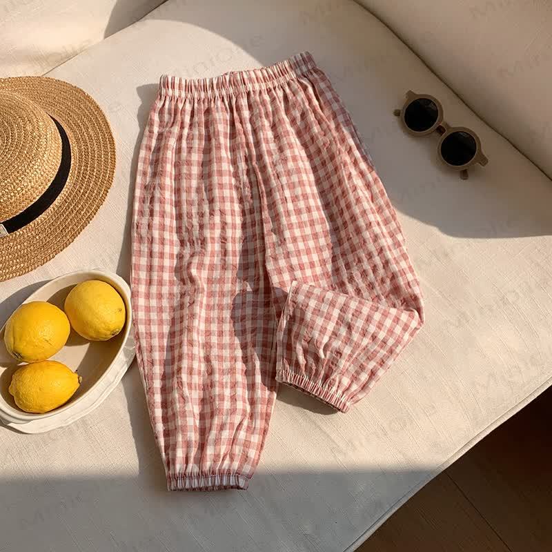 Toddler Cotton Striped or Plaid Pants - Pink - 8-9T - image 4