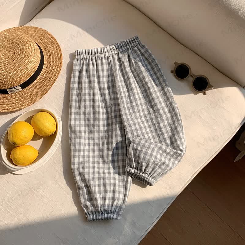 Toddler Cotton Striped or Plaid Pants - Grey Plaid - 8-9T - image 6