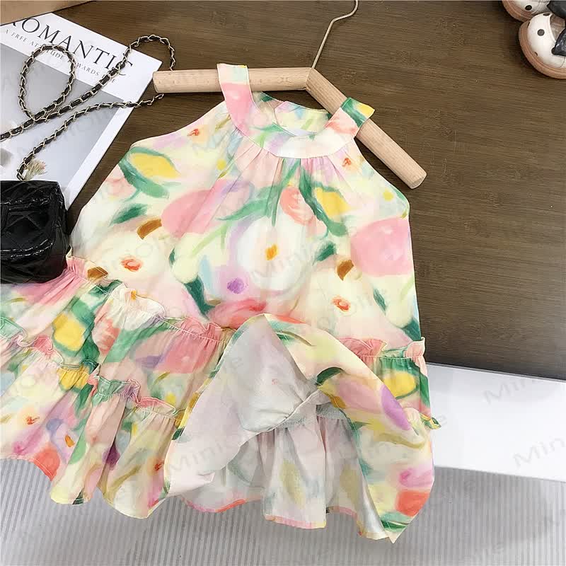 Toddler Girls Floral Cotton Sleeveless Dress - image 4