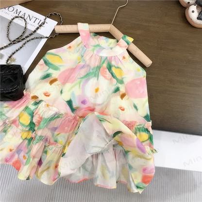 Toddler Girls Floral Cotton Sleeveless Dress - image 4