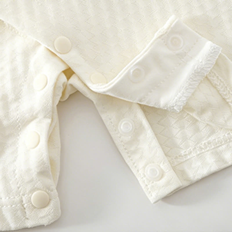 Baby Solid Color Dog Front Snaps Romper - image 8