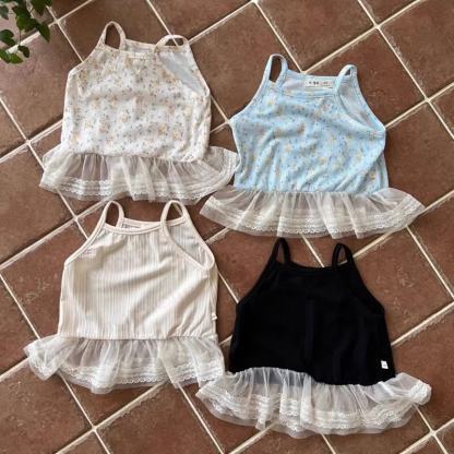 Baby Toddler Girls Ribbed Cotton Lace Bow Tank Top and Shorts Set - Blue - 4-5T - image 4