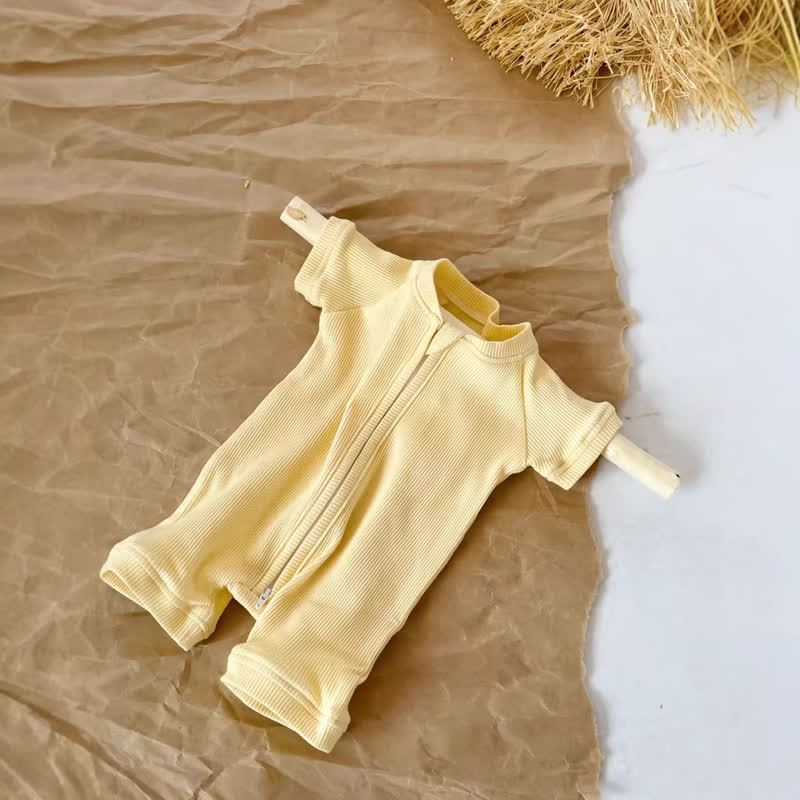 Baby Solid Color Zip Front Romper - Yellow - 18-24M - image 2