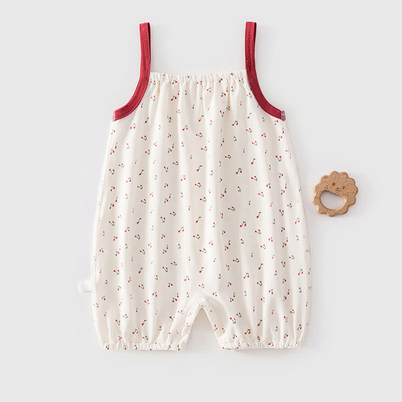 Baby White/Brown Print Straps Romper - image 5