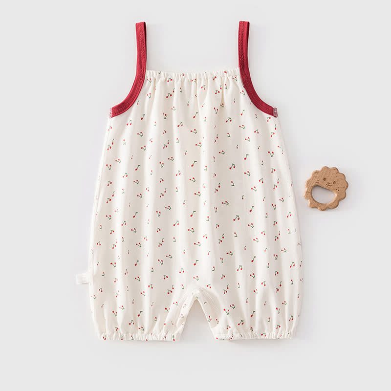 Baby White/Brown Print Straps Romper - image 5