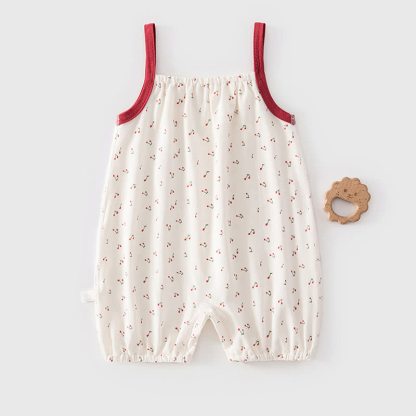 Baby White/Brown Print Straps Romper - image 5