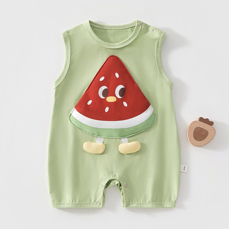 Baby Fruit Sleeveless Romper - Green - 2-3T - image 1