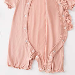Baby Solid Color Butterfly Ruffle Trim Romper - image 5
